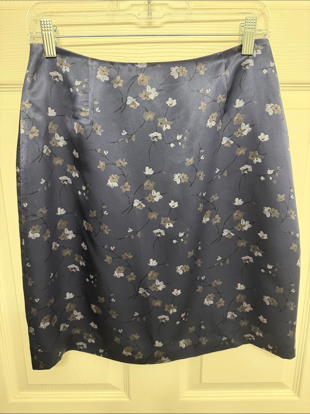 INC International Concepts Navy Floral Pencil Skirt